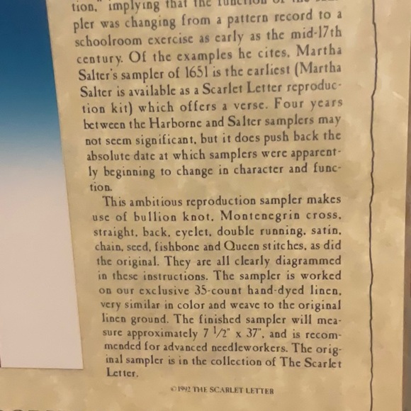 Museum quality needlework Reproduction Sampler. Fabulous company and quality. - Picture 6 of 8